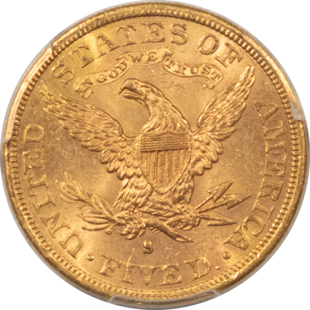 $5 1882-S $5 LIBERTY GOLD, PCGS MS-63, A FLASHY & CHOICE EXAMPLE!