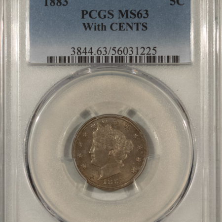 Liberty Nickels 1883 LIBERTY NICKEL WITH CENTS – PCGS MS-63, CHOICE AND ORIGINAL!