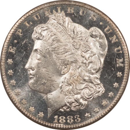 Dollars 1883-CC MORGAN $1, NGC MS-62 DPL, GSA HOLDER, BOX/CARD; BLACK & WHITE HEADLIGHT!
