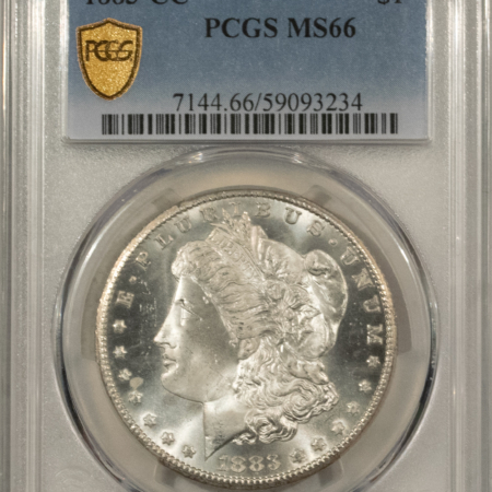 Dollars 1883-CC MORGAN DOLLAR $1, PCGS MS-66, SNOW WHITE, CLEAN PUFFY CHEEK! CARSON CITY