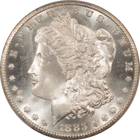 Dollars 1883-CC MORGAN DOLLAR $1, PCGS MS-66, SNOW WHITE, CLEAN PUFFY CHEEK! CARSON CITY