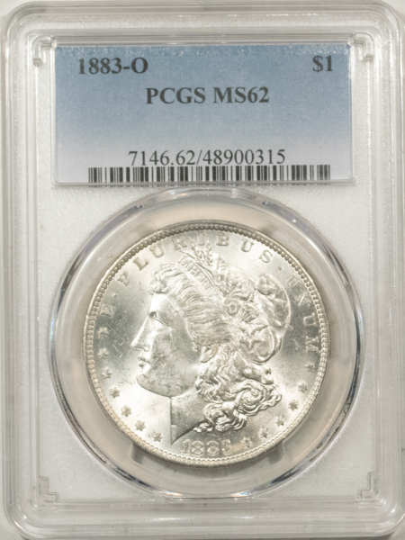 Morgan Dollars 1883-O $1 MORGAN DOLLAR – PCGS MS-62, BLAST WHITE!