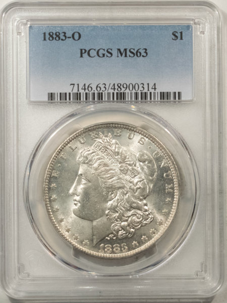 Morgan Dollars 1883-O $1 MORGAN DOLLAR – PCGS MS-63, WHITE & CHOICE