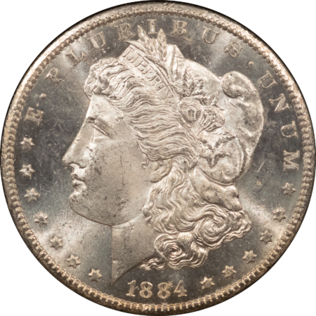 Morgan Dollars 1884-CC $1 MORGAN DOLLAR GSA – NGC MS-64 PL PROOFLIKE W/ BOX & CARD! CARSON CITY