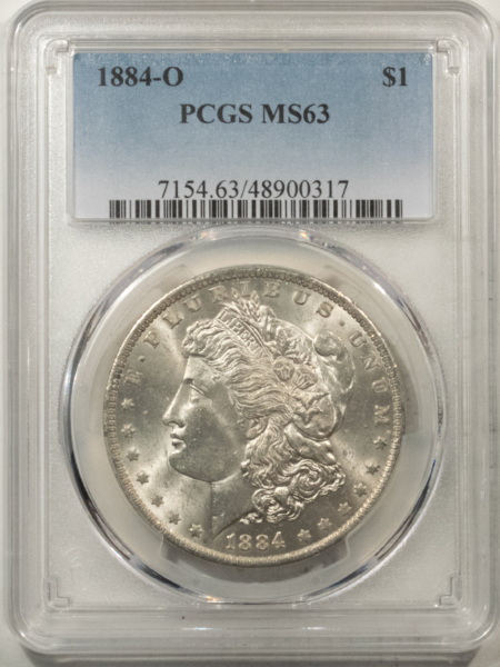 Morgan Dollars 1884-O $1 MORGAN DOLLAR – PCGS MS-63, FLASHY & CHOICE!