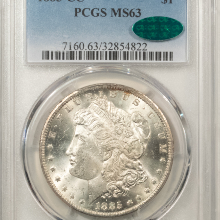 CAC Approved Coins 1885-CC $1 MORGAN DOLLAR PCGS MS-63 BLAST WHITE CHOICE CAC APPROVED CARSON CITY!