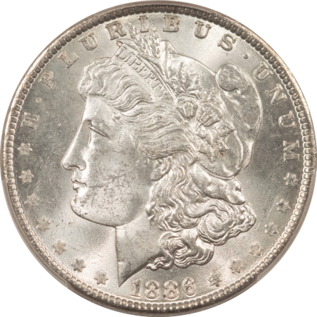 Morgan Dollars 1886 $1 MORGAN DOLLAR – PCGS MS-63, WHITE & CHOICE!