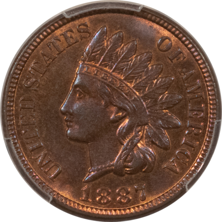Indian 1887 INDIAN CENT, PCGS MS-65 RB-A FRESH GEM!
