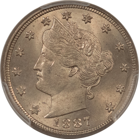 Liberty Nickels 1887 LIBERTY NICKEL – PCGS MS-64, FRESH & FLASHY!