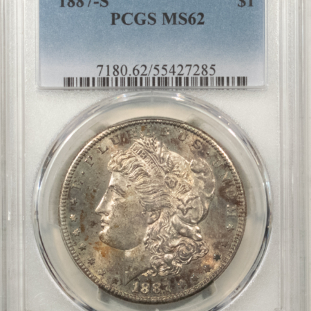 Morgan Dollars 1887-S $1 MORGAN DOLLAR – PCGS MS-62 PLEASING ORIGINAL