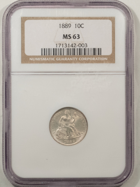 Liberty Seated Dimes 1889 SEATED LIBERTY DIME – NGC MS-63