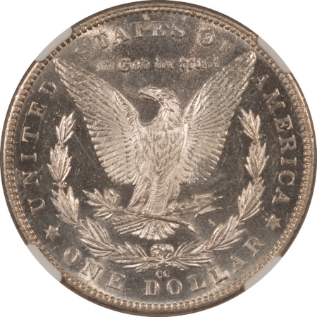 Dollars 1889-CC MORGAN DOLLAR $1, NGC MS-62 PL, FROSTY WHITE PROOFLIKE, CLEAN CHEEK PQ++