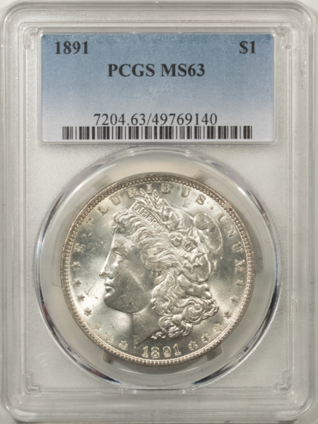Morgan Dollars 1891 $1 MORGAN DOLLAR – PCGS MS-63