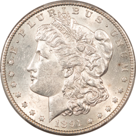 Morgan Dollars 1891-S $1 MORGAN DOLLAR – PCGS AU-58, WHITE & LOOKS UNC
