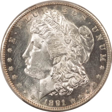 Morgan Dollars 1891-S $1 MORGAN DOLLAR – PCGS MS-62 BLAST WHITE W/ REFLECTIVE SURFACES