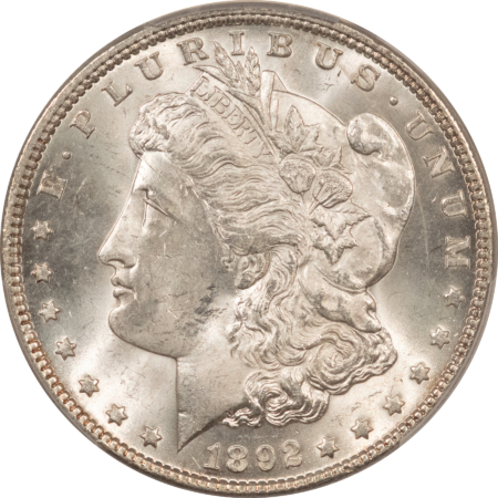 Morgan Dollars 1892 $1 MORGAN DOLLAR – PCGS MS-63, BLAST WHITE & CHOICE