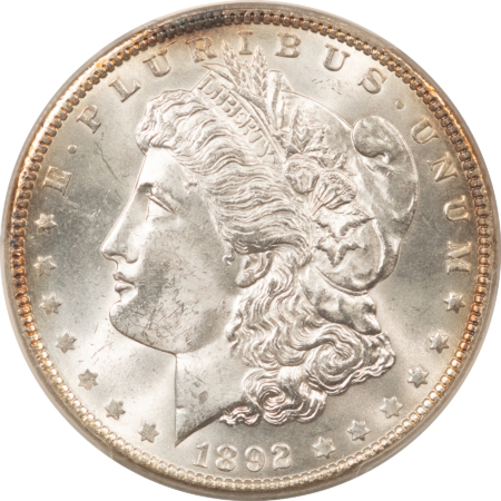 CAC Approved Coins 1892 $1 MORGAN DOLLAR – PCGS MS-64, WHITE & NEAR GEM! CAC APPROVED!