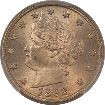 Liberty Nickels 1892 LIBERTY NICKEL – PCGS MS-64, PREMIUM QUALITY!