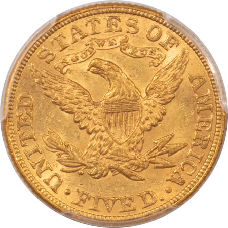 $5 1892 $5 LIBERTY GOLD, PCGS MS-62, “RIVE d’Or COLLECTION” CLEAN SURFACES!