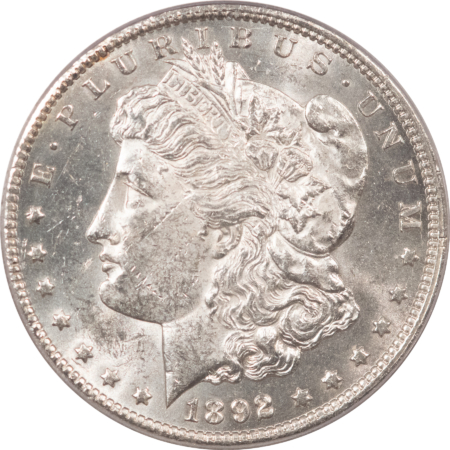 CAC Approved Coins 1892-CC $1 MORGAN DOLLAR – PCGS MS-60 CAC, BLAST WHITE & PQ, POP 3 AT CAC!