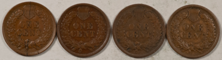Indian 1893 1898 1899 1904 INDIAN CENTS, LOT/4 – HIGH GRADE CIRCULATED EXAMPLES!