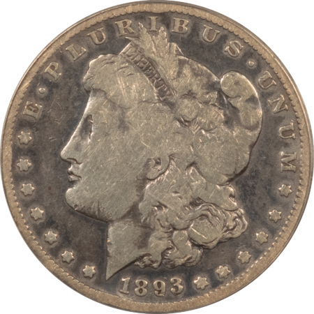 Dollars KEY-DATE 1893-S MORGAN $1, ANACS VG-8 DETAILS RIM BUMPS-CLEANED; GOOD DETAIL!