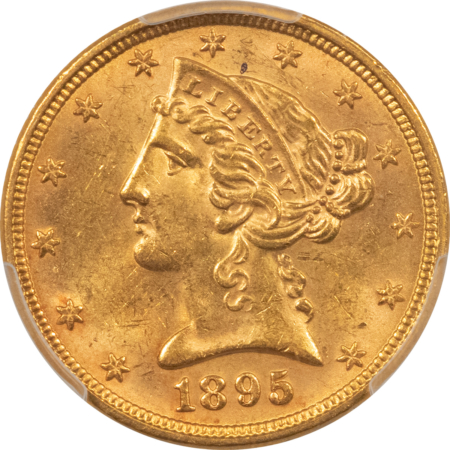 $5 1895 $5 LIBERTY GOLD HALF EAGLE – PCGS MS-63