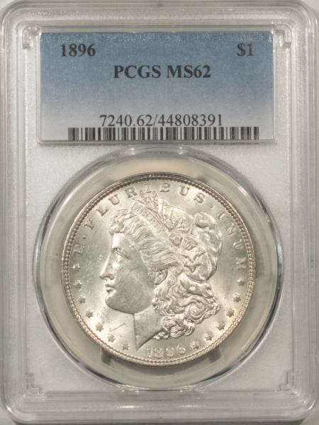 Morgan Dollars 1896 $1 MORGAN DOLLAR – PCGS MS-62