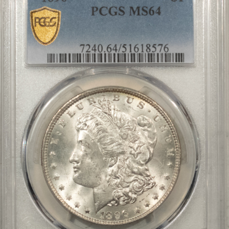Morgan Dollars 1896 $1 MORGAN DOLLAR – PCGS MS-64 BLAST WHITE