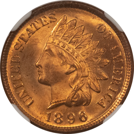 Indian 1896 INDIAN CENT – NGC MS-64 RD, BLAZING RED!