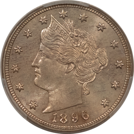 Liberty Nickels 1896 LIBERTY NICKEL – PCGS MS-64, ORIGINAL AND LUSTROUS!