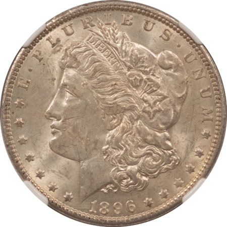 Morgan Dollars 1896-O $1 MORGAN DOLLAR – NGC AU-58, FRESH & LOOKS UNCIRCULATED! PREMIUM QUALITY