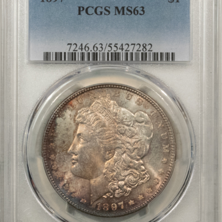 Morgan Dollars 1897 $1 MORGAN DOLLAR – PCGS MS-63, PRETTY & PREMIUM QUALITY!