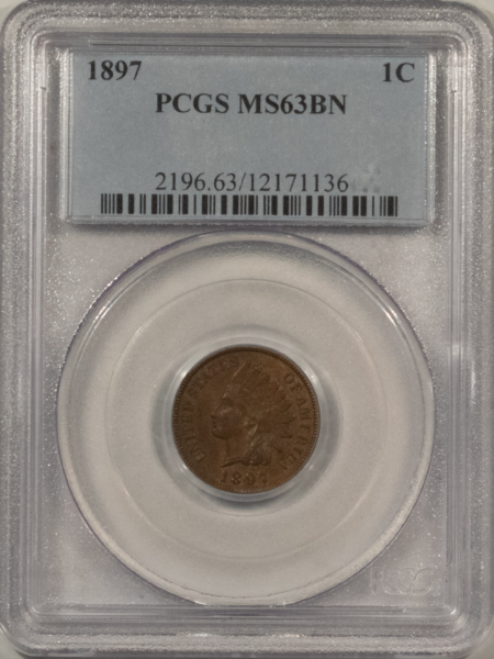 Indian 1897 INDIAN CENT – PCGS MS-63 BN, ORIGINAL & CHOICE