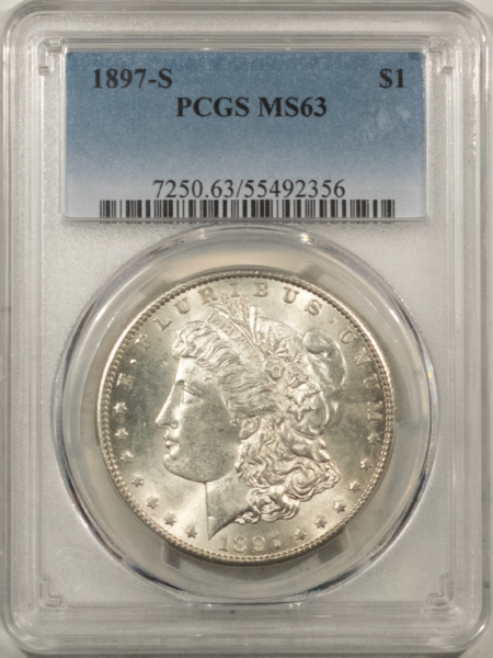 Morgan Dollars 1897-S $1 MORGAN DOLLAR – PCGS MS-63 WHITE & WELL STRUCK