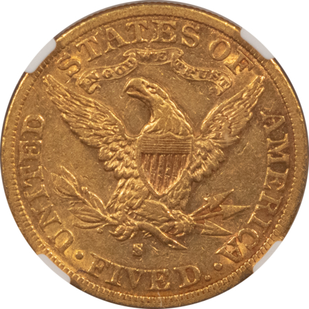 $5 1897-S $5 LIBERTY GOLD HALF EAGLE – NGC AU-53