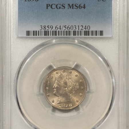 Liberty Nickels 1898 LIBERTY NICKEL – PCGS MS-64, LUSTROUS!