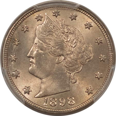 Liberty Nickels 1898 LIBERTY NICKEL – PCGS MS-64, LUSTROUS!