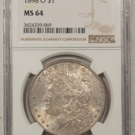 Morgan Dollars 1898-O $1 MORGAN DOLLAR – NGC MS-64, TONED!
