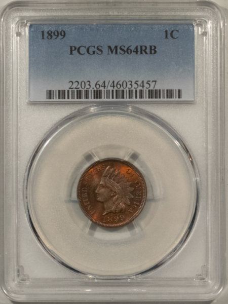 Indian 1899 INDIAN CENT – PCGS MS-64 RB, LUSTROUS!