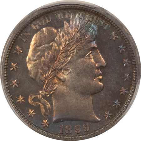 Barber Halves 1899 PROOF BARBER HALF DOLLAR – PCGS PR-64, PRETTY ORIGINAL!