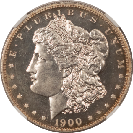 Morgan Dollars 1900 PROOF MORGAN DOLLAR NGC PF-65, A FRESH GEM, SOME CAMEO CONTRAST, 912 MINTED