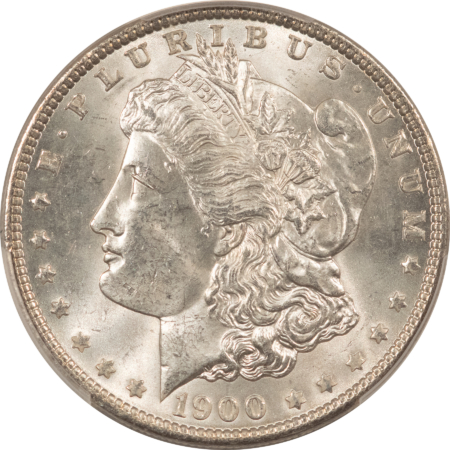 Morgan Dollars 1900 $1 MORGAN DOLLAR – PCGS MS-63, FLASHY WHITE & CHOICE!