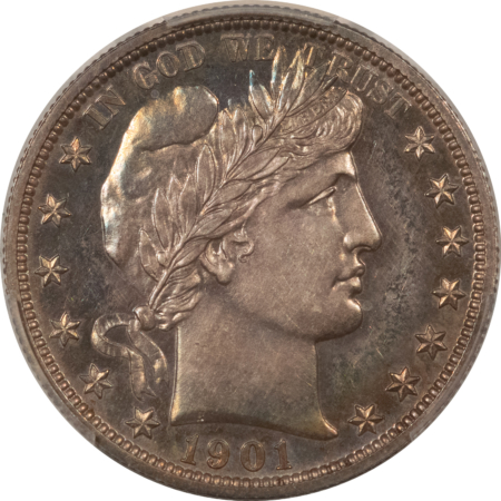 Barber Halves 1901 PROOF BARBER HALF DOLLAR – PCGS PR-63, ORIGINAL AND CHOICE!