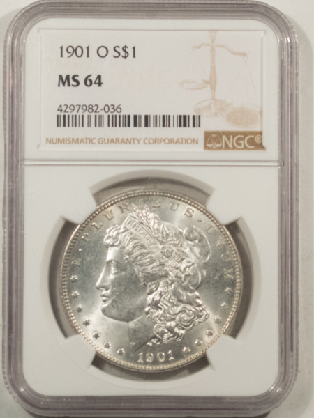 Morgan Dollars 1901-O $1 MORGAN DOLLAR – NGC MS-64, BLAST WHITE & PQ!
