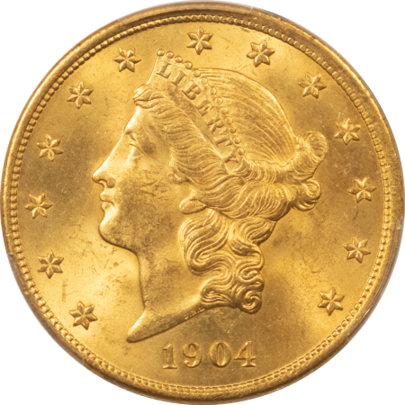 $20 1904 $20 LIBERTY GOLD DOUBLE EAGLE – PCGS MS-65, GEM, GREAT VALUE