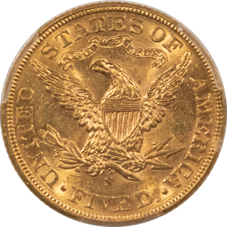 $5 1905-S $5 LIBERTY GOLD HALF EAGLE – PCGS MS-62, CAC APPROVED!