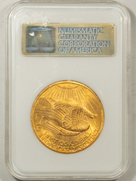 $20 1907 NO MOTTO $20 ST GAUDENS GOLD DOUBLE EAGLE NGC MS-63 CAC FATTIE HOLDER & PQ