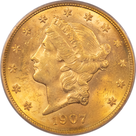 $20 1907 $20 LIBERTY HEAD DOUBLE EAGLE – PCGS MS-61, FINAL $20 LIBERTY!