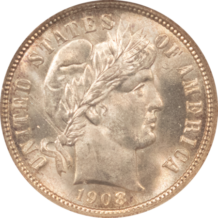 Barber Dimes 1908 BARBER DIME – NGC MS-64